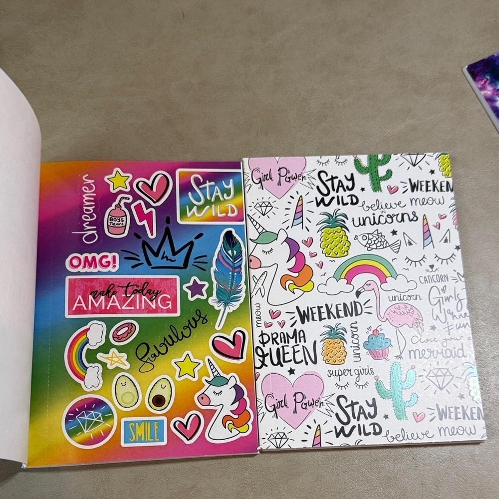 CrownJewlz Colorful Notebooks Set of 4 with Fun Designs - Picture 3 of 5
